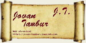 Jovan Tambur vizit kartica